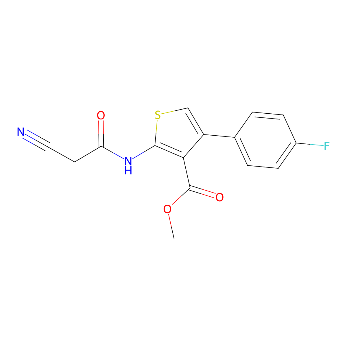 Methyl 2-[(cyanoacetyl)amino]-4-(4-fluorophenyl)thiophene-3-carboxylate molecular structure, CAS 546116-59-0