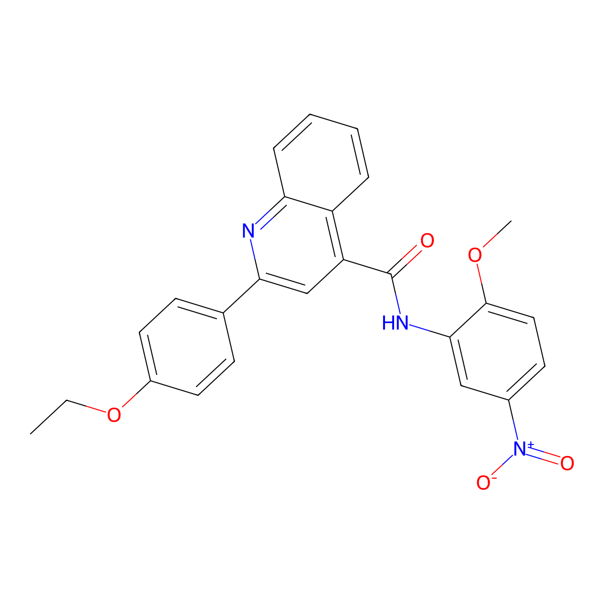 2-(4-ethoxyphenyl)-N-(2-methoxy-5-nitrophenyl)quinoline-4-carboxamide molecular structure, CAS 546117-80-0