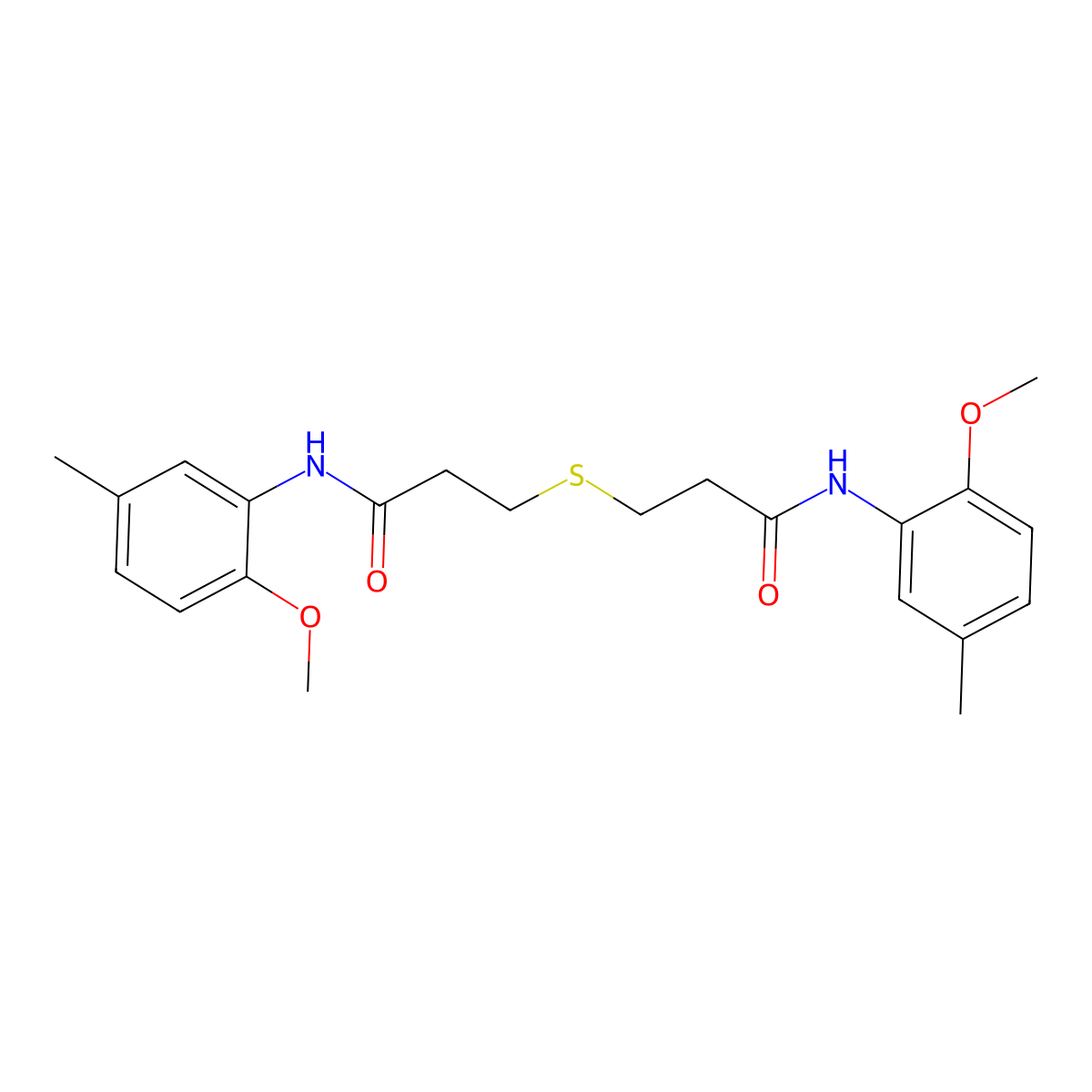 3-[3-(2-methoxy-5-methylanilino)-3-oxopropyl]sulfanyl-N-(2-methoxy-5-methylphenyl)propanamide molecular structure, CAS 546119-03-3