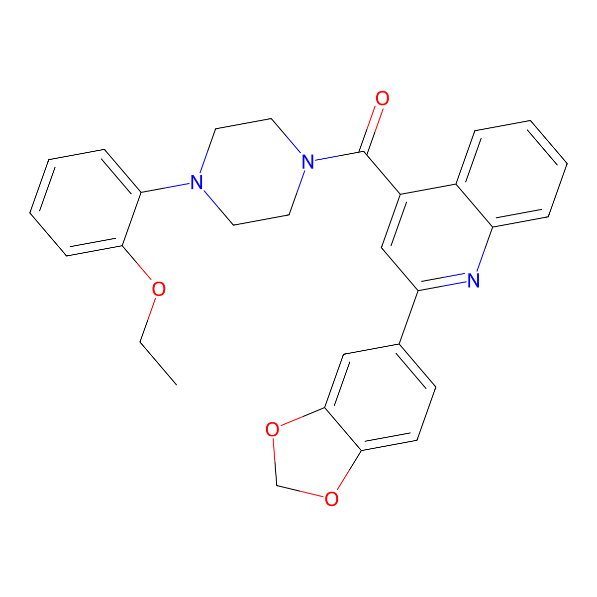 [2-(1,3-Benzodioxol-5-yl)quinolin-4-yl]-[4-(2-ethoxyphenyl)piperazin-1-yl]methanone molecular structure, CAS 546119-40-8