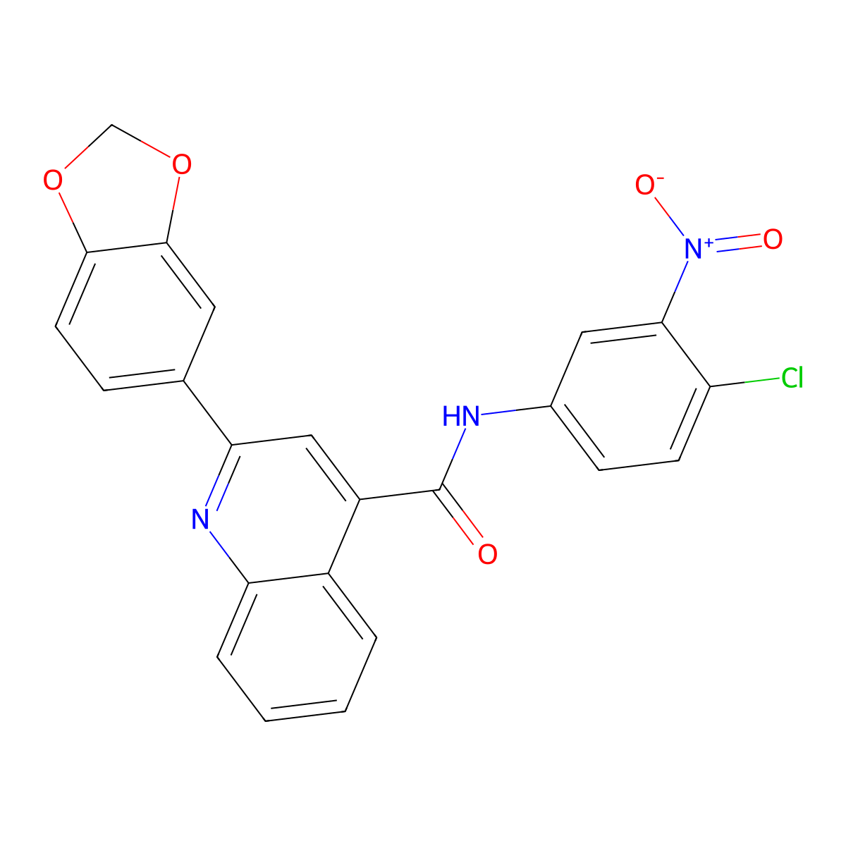 2-(1,3-benzodioxol-5-yl)-N-(4-chloro-3-nitrophenyl)quinoline-4-carboxamide molecular structure, CAS 546119-44-2