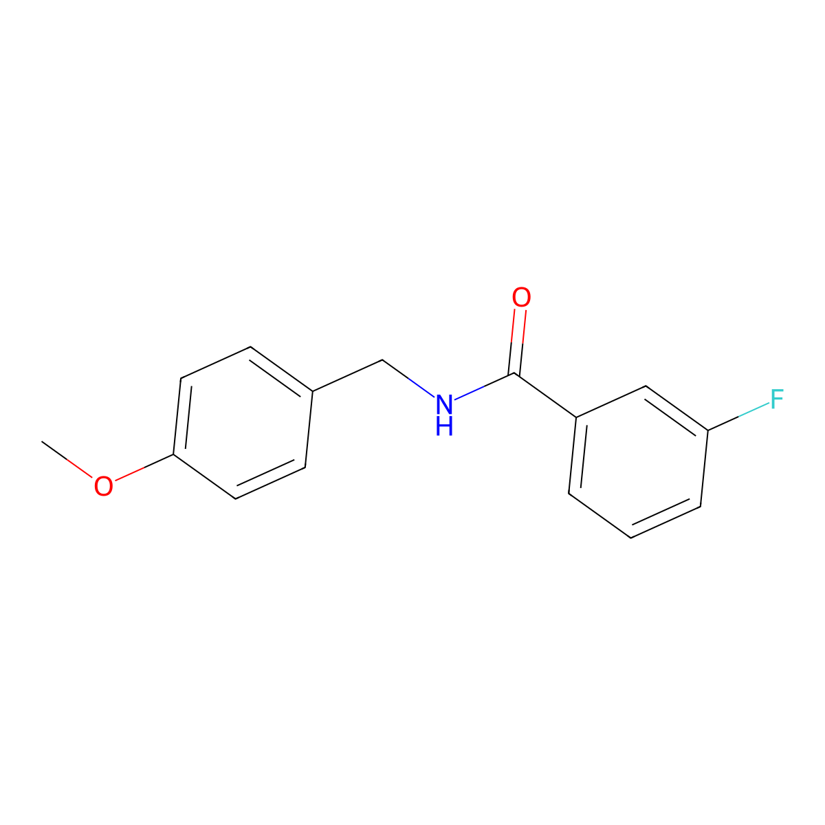 3-fluoro-N-[(4-methoxyphenyl)methyl]benzamide molecular structure, CAS 546119-81-7