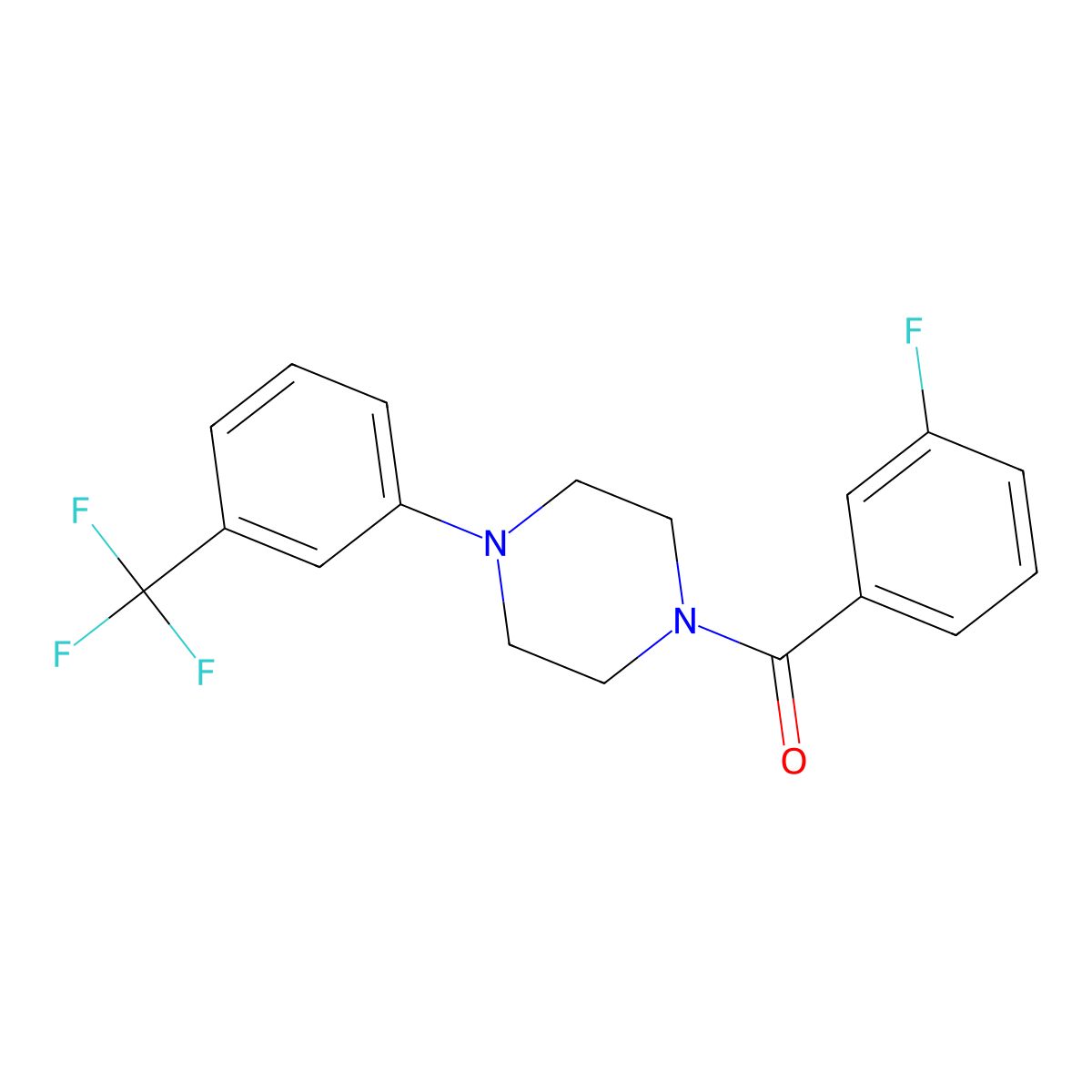 1-(3-Fluorobenzoyl)-4-[3-(trifluoromethyl)phenyl]piperazine molecular structure, CAS 546119-82-8