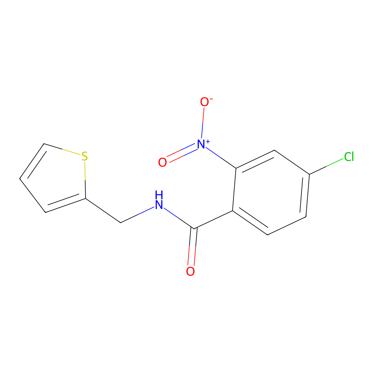 4-chloro-2-nitro-N-(thiophen-2-ylmethyl)benzamide molecular structure, CAS 546120-26-7