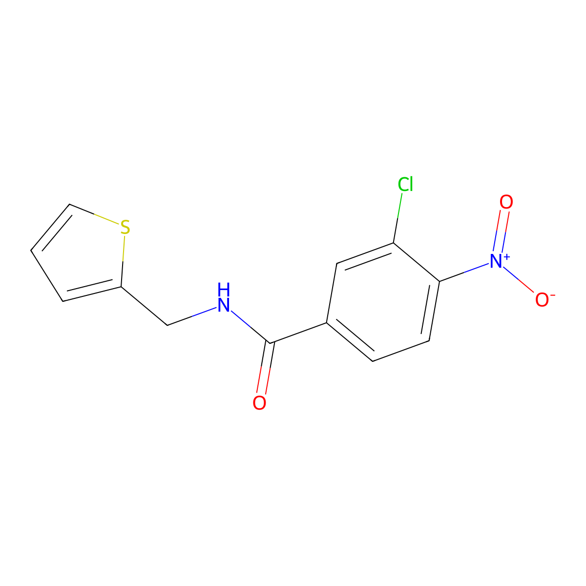 3-chloro-4-nitro-N-(thiophen-2-ylmethyl)benzamide molecular structure, CAS 546120-34-7