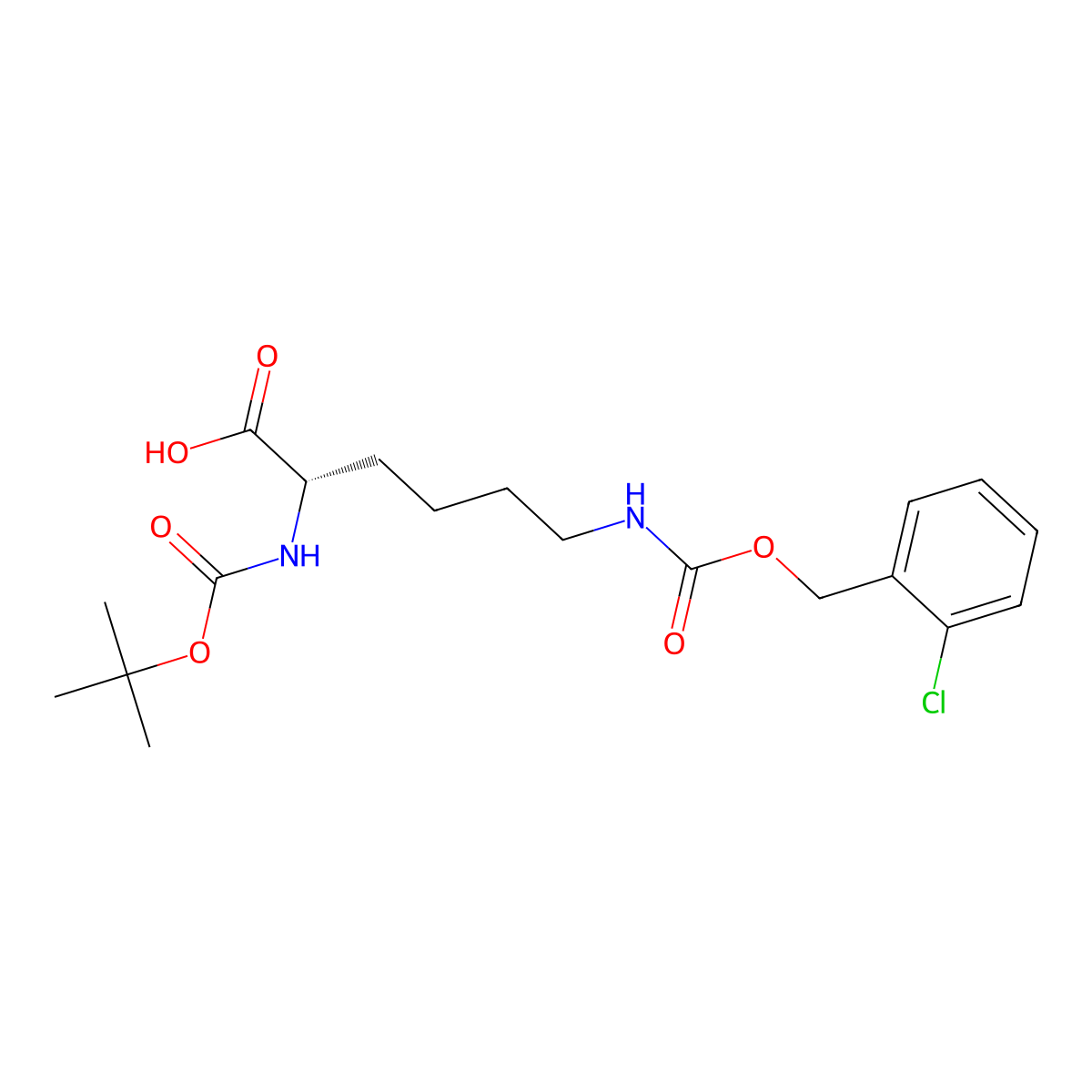 Boc-Lys(2-Cl-Z)-OH molecular structure, CAS 54613-99-9