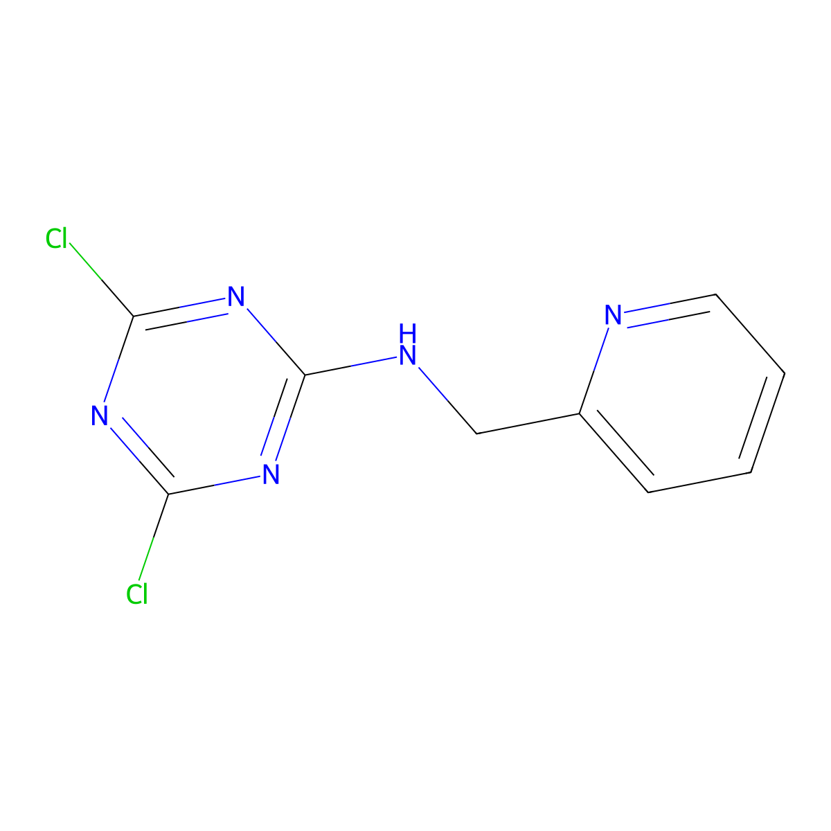 4,6-dichloro-N-(pyridin-2-ylmethyl)-1,3,5-triazin-2-amine molecular structure, CAS 546140-77-6