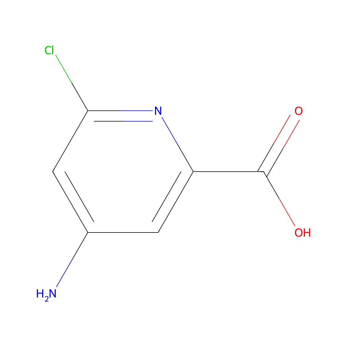 4-Amino-6-chloropicolinic acid molecular structure, CAS 546141-56-4