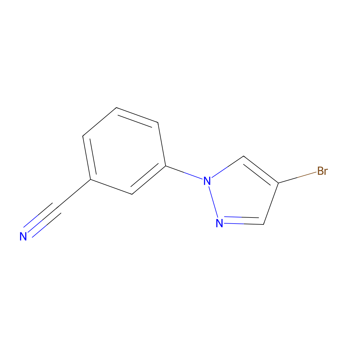 3-(4-Bromo-1H-pyrazol-1-yl)benzonitrile molecular structure, CAS 546142-07-8