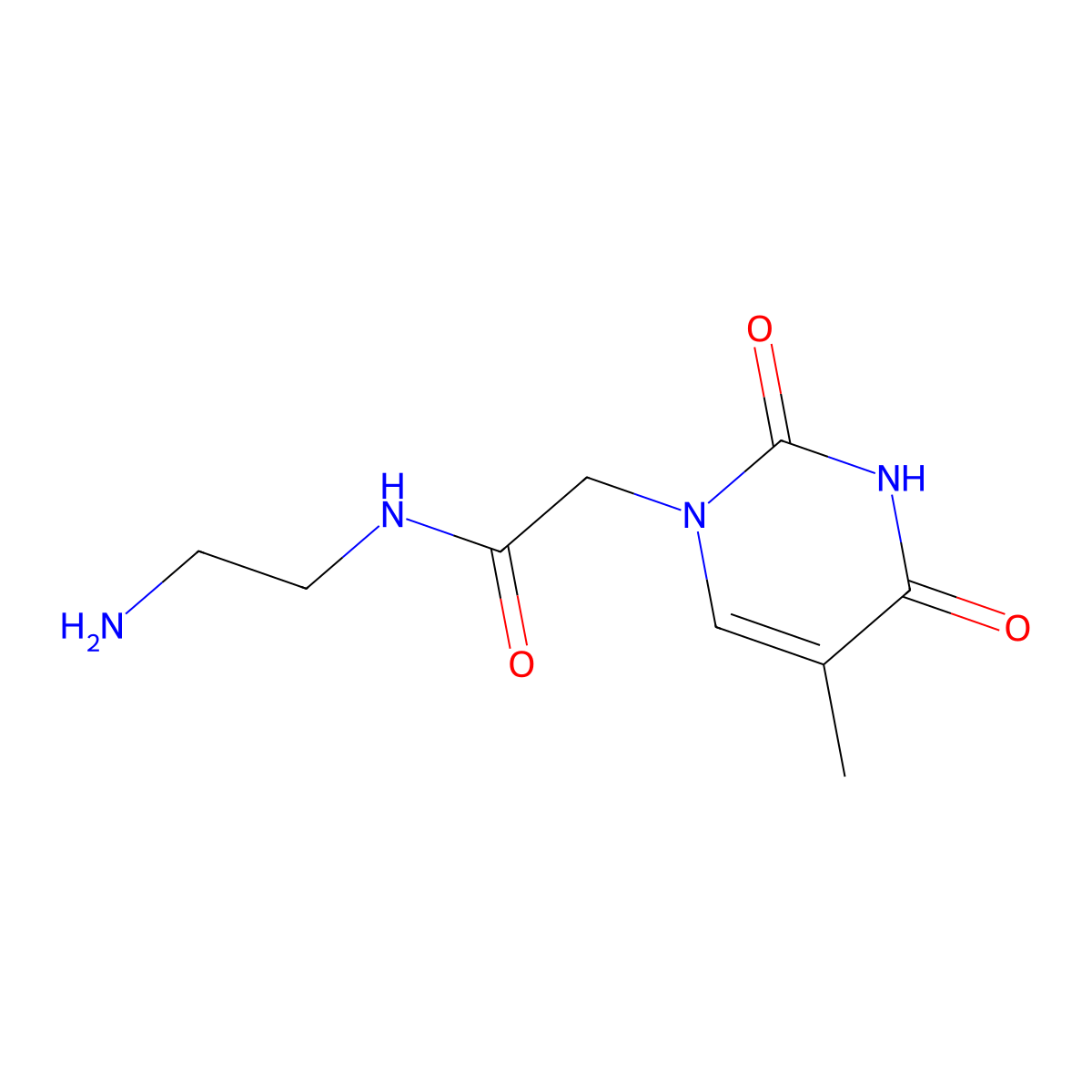 N-(2-Aminoethyl)-2-(5-methyl-2,4-dioxo-3,4-dihydropyrimidin-1(2H)-yl)acetamide molecular structure, CAS 546145-03-3