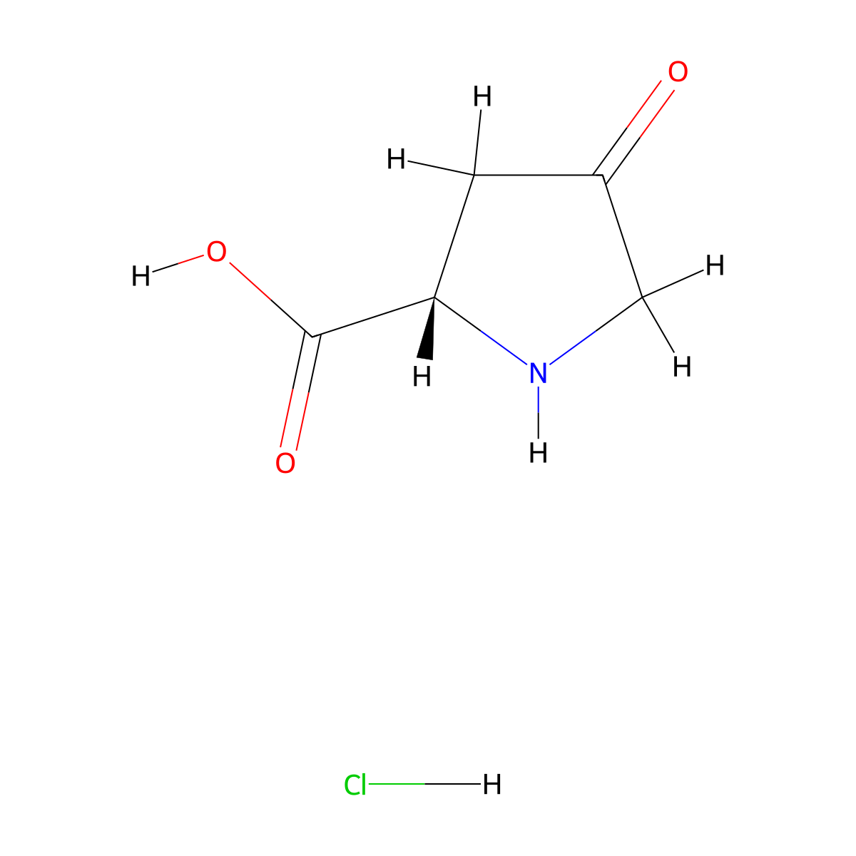 (S)-4-Oxopyrrolidine-2-carboxylic acid hydrochloride molecular structure, CAS 54615-47-3