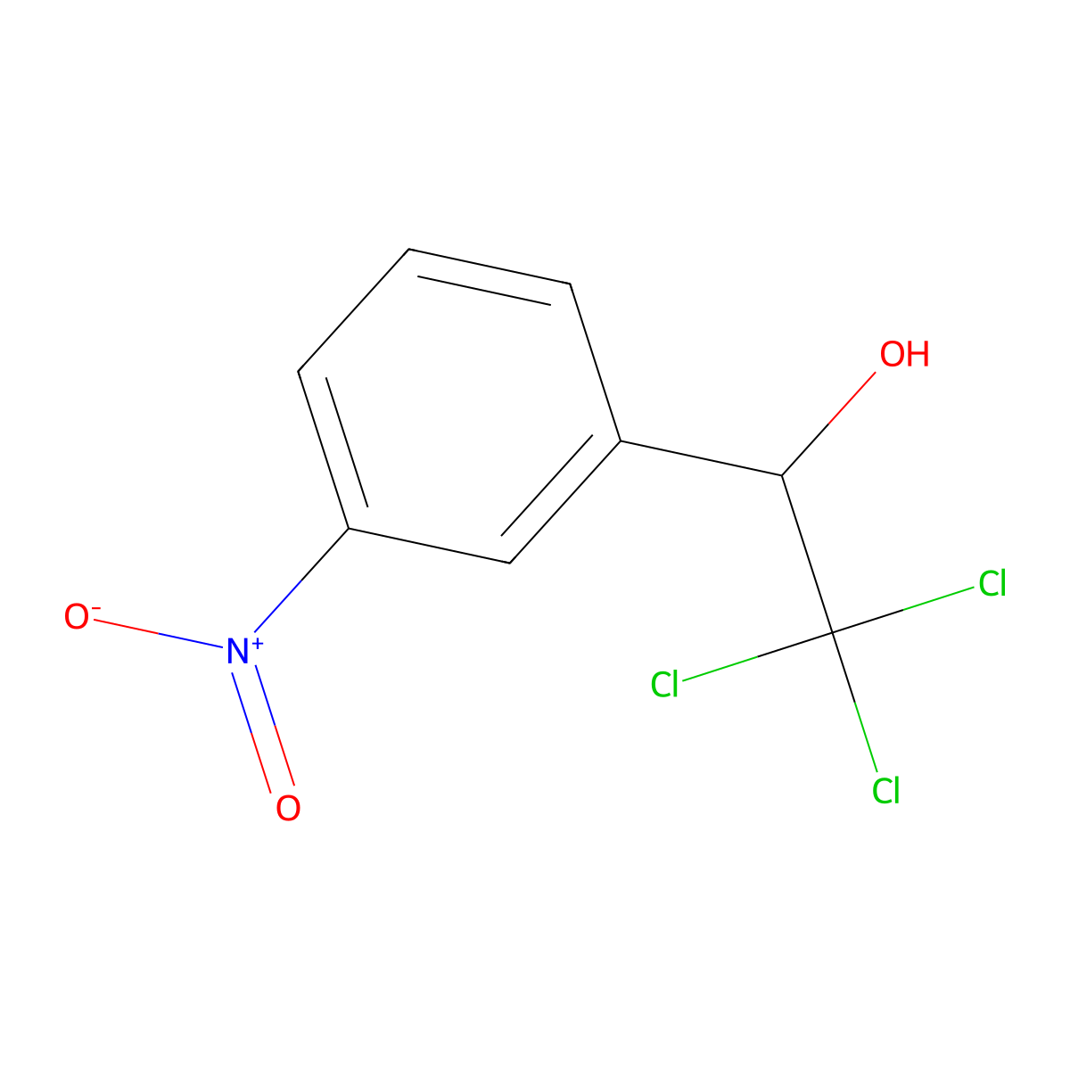 3-Nitro-alpha-(trichloromethyl)benzenemethanol molecular structure, CAS 54619-63-5