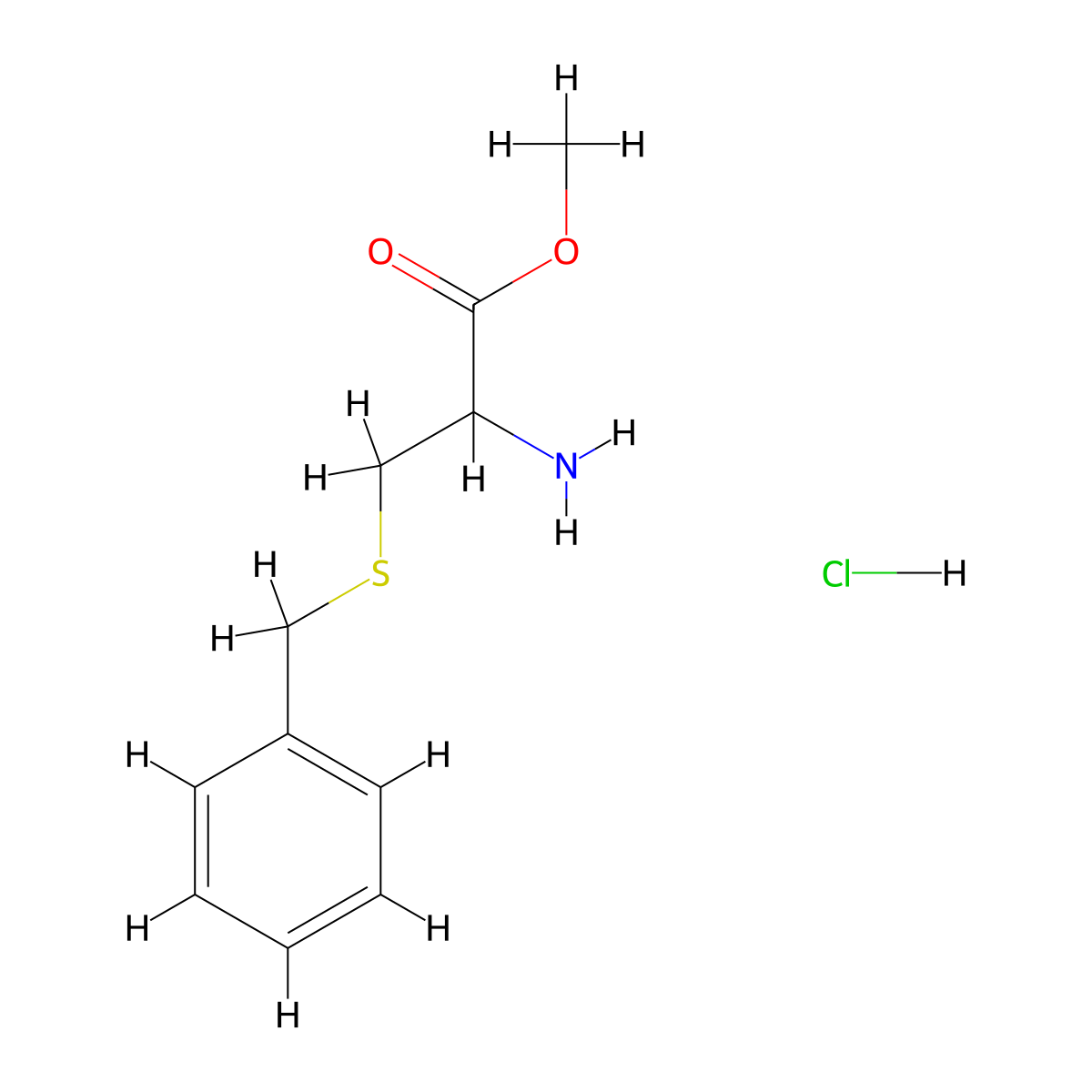 Methyl S-benzyl-L-cysteinate hydrochloride molecular structure, CAS 5462-08-8