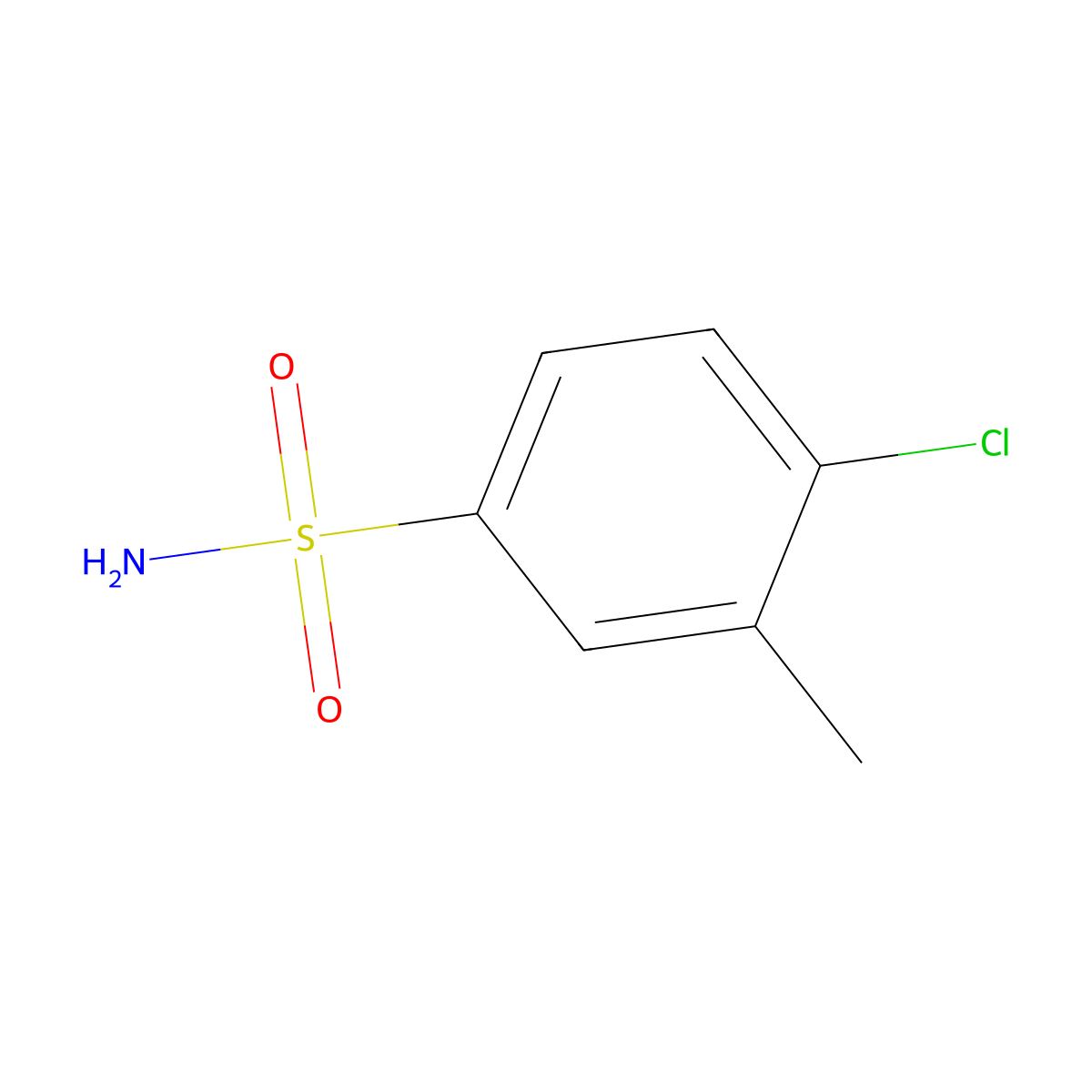 4-Chloro-3-methylbenzenesulfonamide molecular structure, CAS 5462-25-9