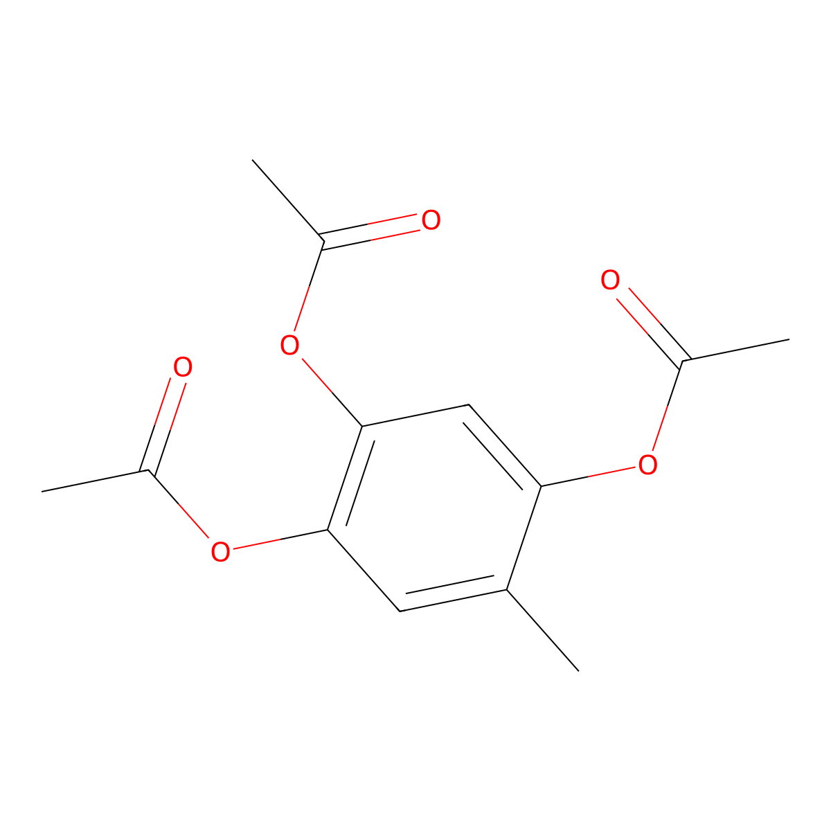 Toluene-2,4,5-triol, triacetate molecular structure, CAS 5462-27-1
