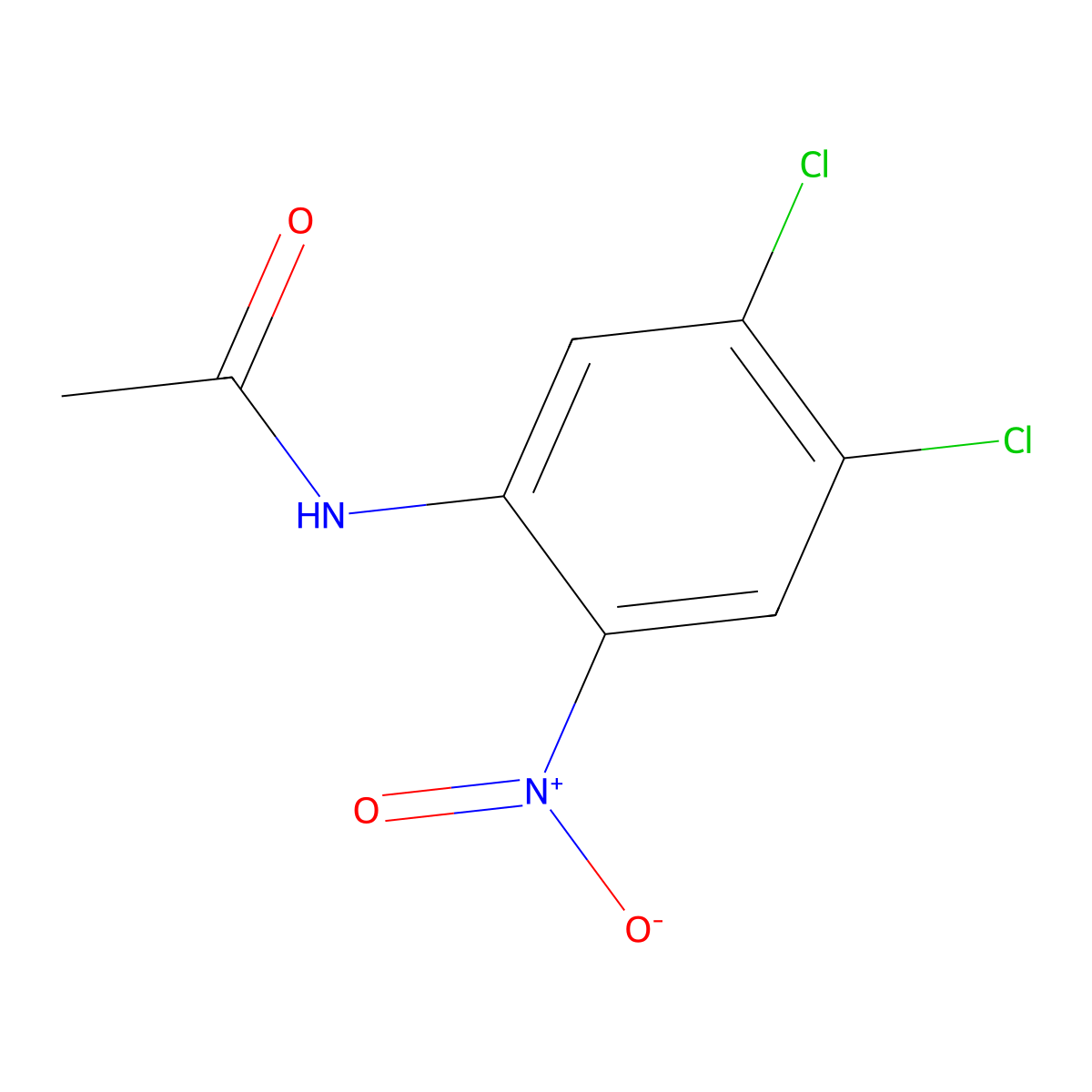 4',5'-Dichloro-2'-nitroacetanilide molecular structure, CAS 5462-30-6