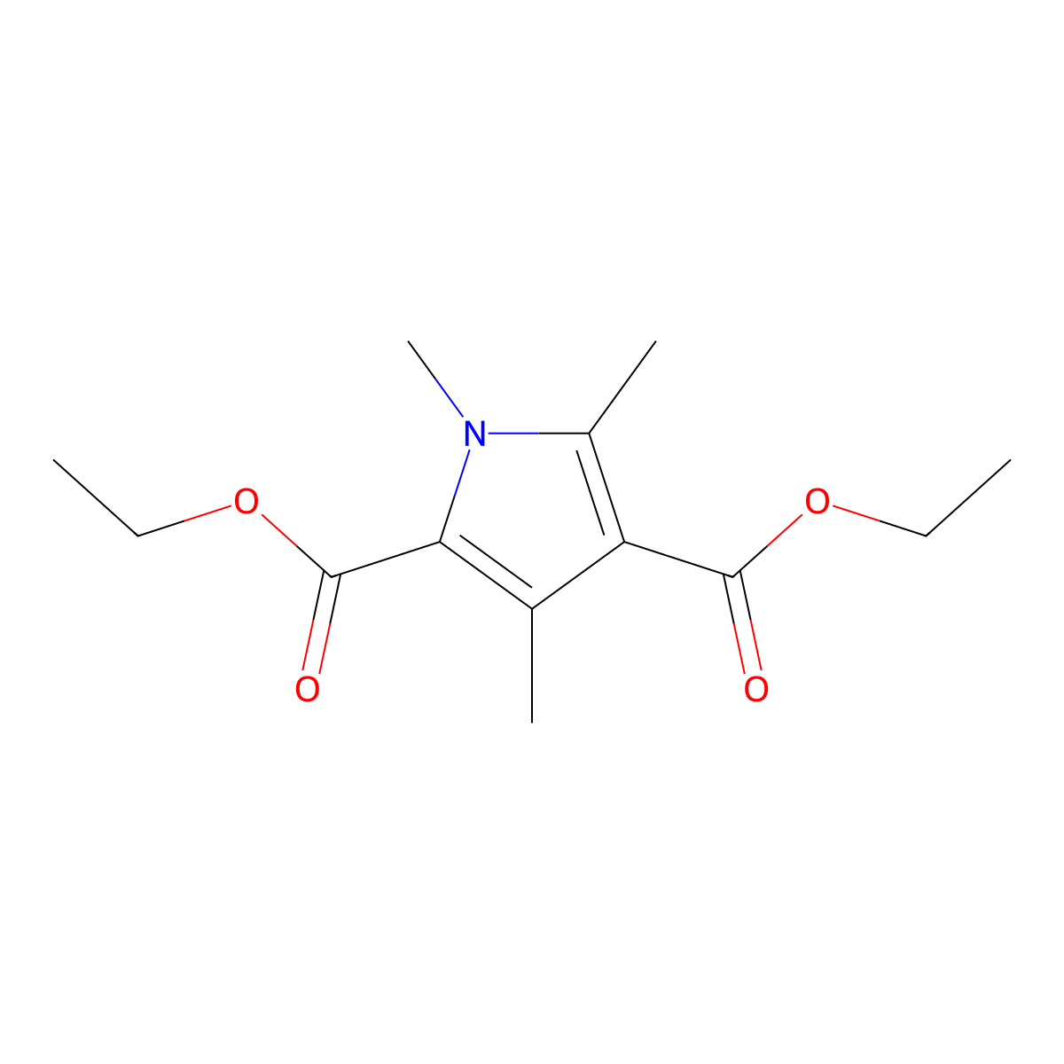 1H-Pyrrole-2,4-dicarboxylic acid, 1,3,5-trimethyl-, diethyl ester molecular structure, CAS 5462-32-8