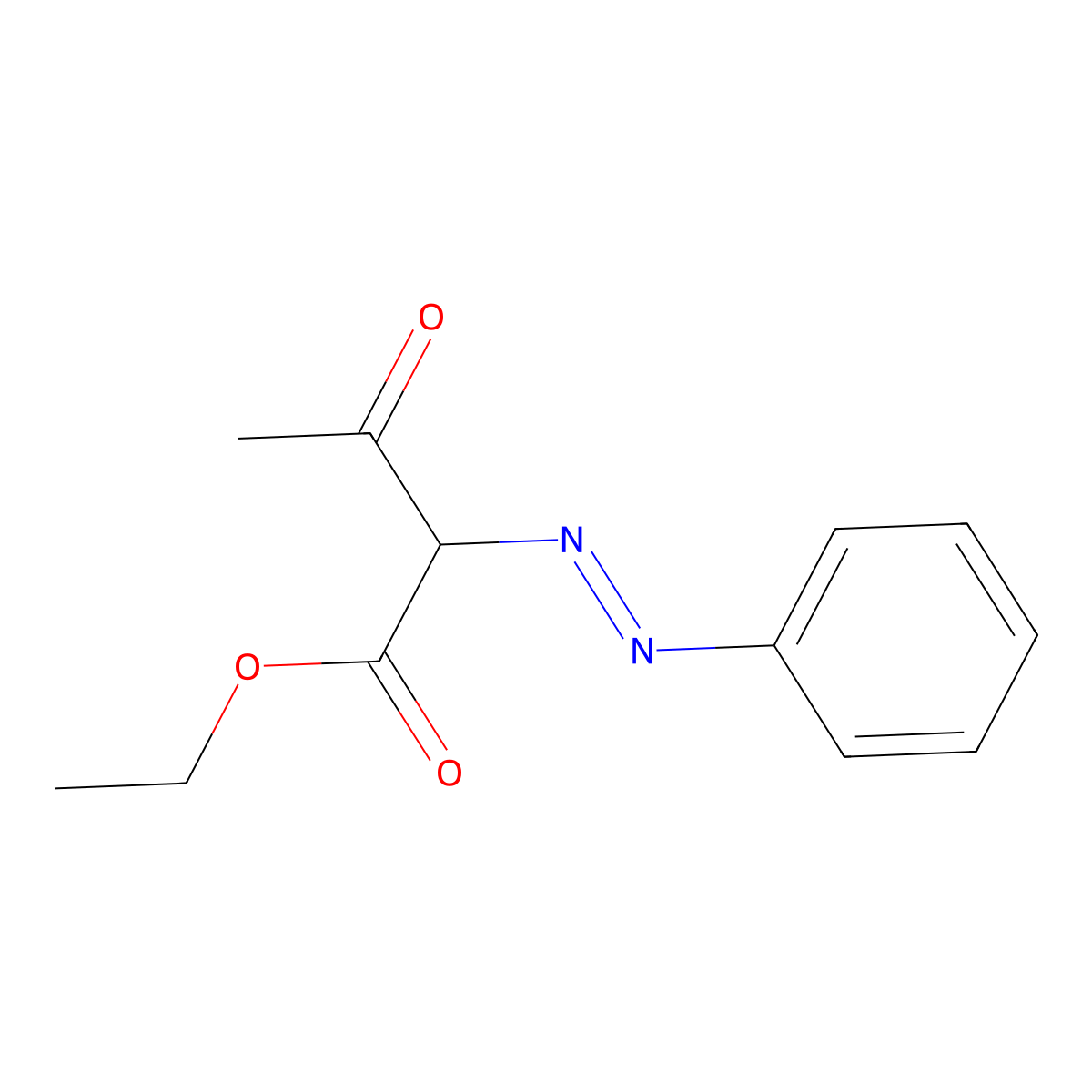 Ethyl 2-(phenylazo)acetoacetate molecular structure, CAS 5462-33-9