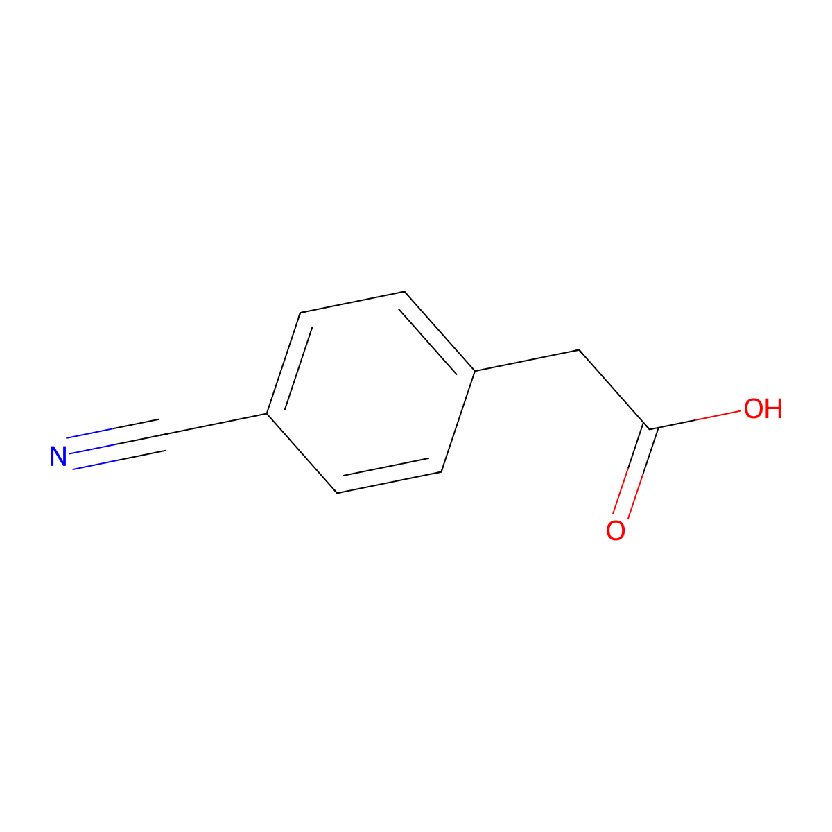 4-Cyanophenylacetic acid molecular structure, CAS 5462-71-5