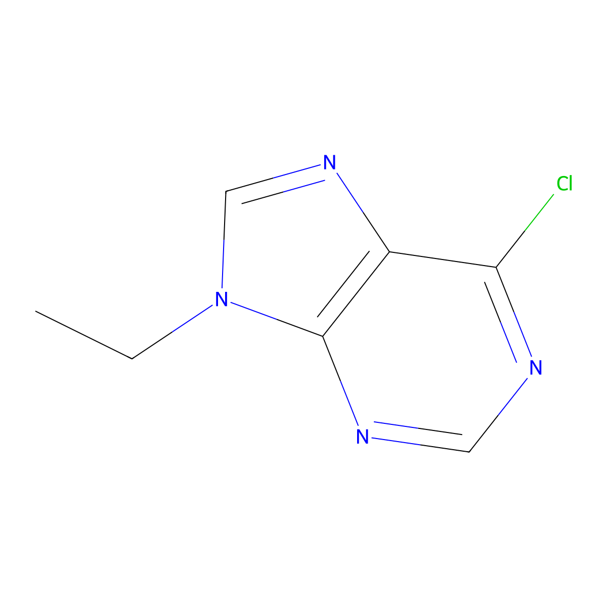 6-Chloro-9-ethylpurine molecular structure, CAS 5462-86-2