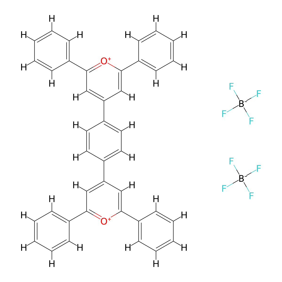 1,4-Phenylene-4,4'-bis(2,6-diphenyl-4-pyrylium tetrafluoroborate) molecular structure, CAS 54620-09-6