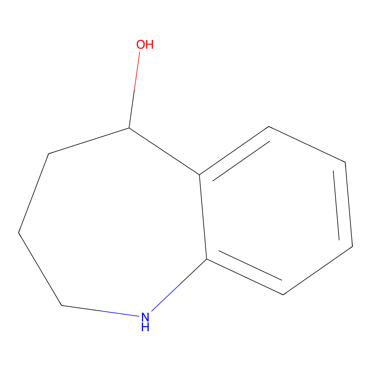 2,3,4,5-tetrahydro-1H-1-benzazepin-5-ol molecular structure, CAS 54620-79-0