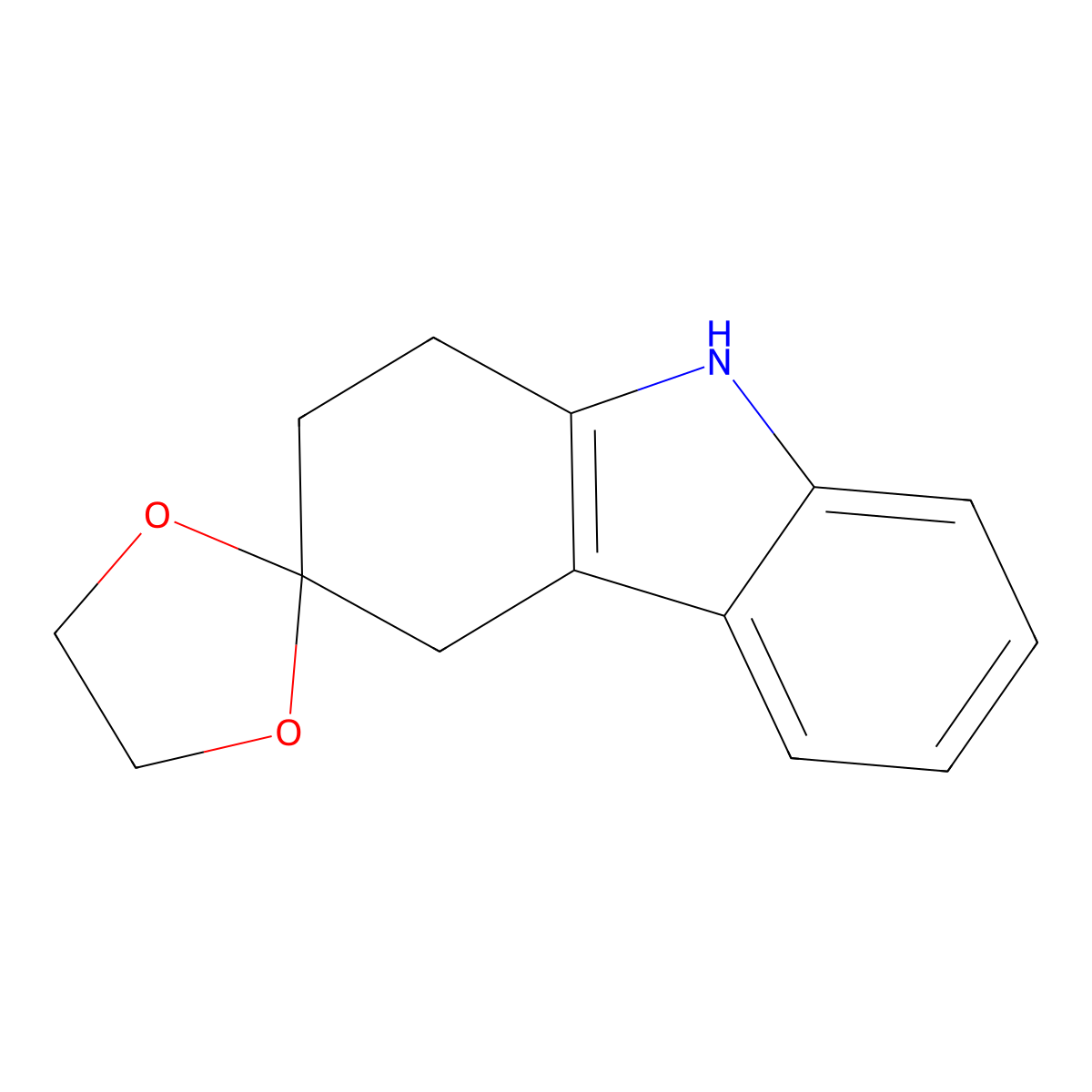 1,2,4,9-Tetrahydrospiro[carbazole-3,2'-[1,3]dioxolane] molecular structure, CAS 54621-12-4