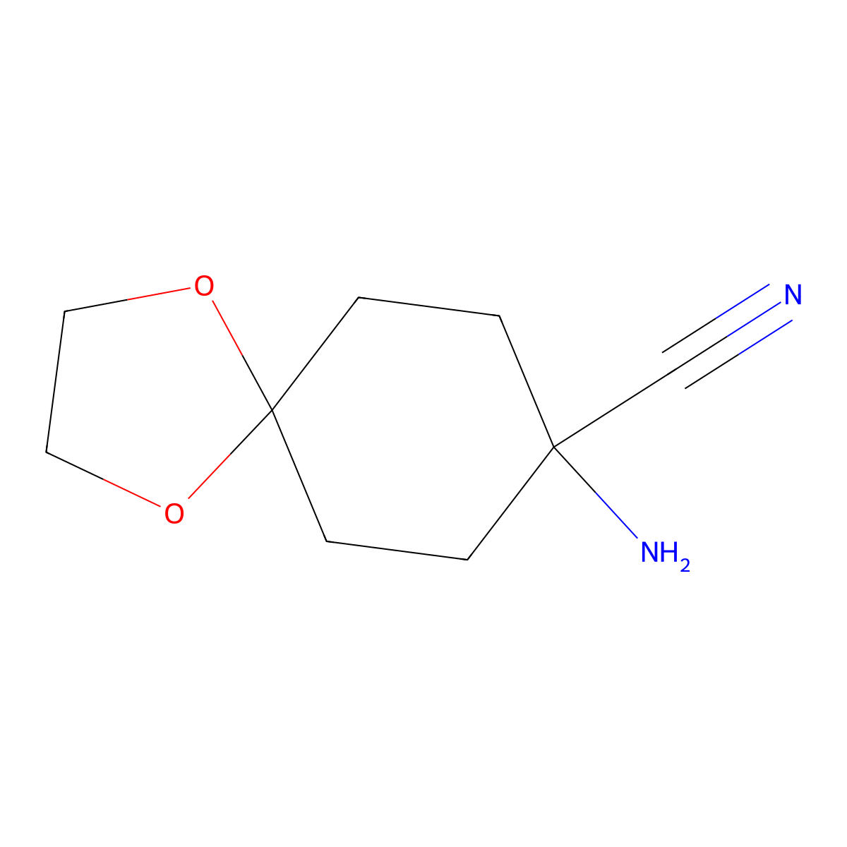 8-Amino-1,4-dioxaspiro[4.5]decane-8-carbonitrile molecular structure, CAS 54621-16-8