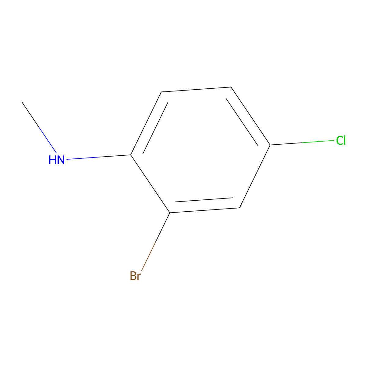 2-bromo-4-chloro-N-methylaniline molecular structure, CAS 54625-55-7