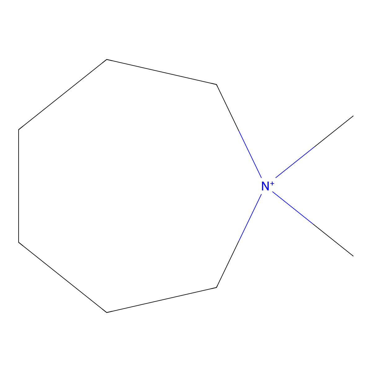 1H-Azepinium, hexahydro-1,1-dimethyl- molecular structure, CAS 54627-86-0