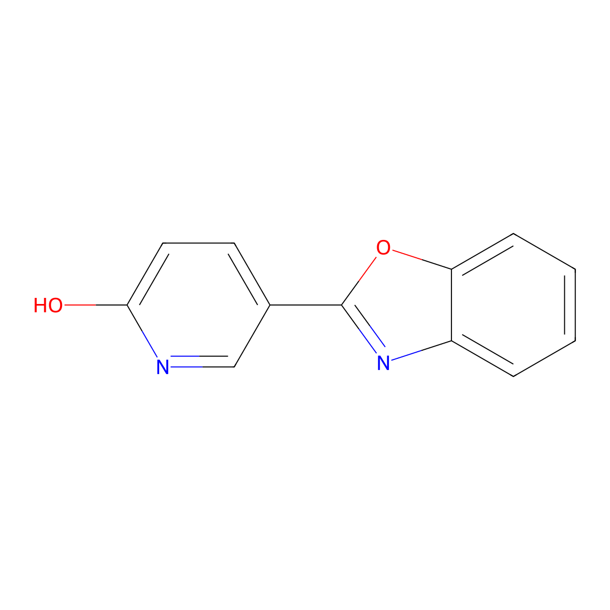 5-(1,3-Benzoxazol-2-yl)-2-pyridinol molecular structure, CAS 54627-93-9