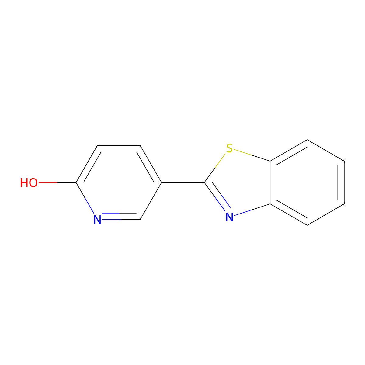 5-(1,3-Benzothiazol-2-yl)-2-pyridinol molecular structure, CAS 54628-01-2