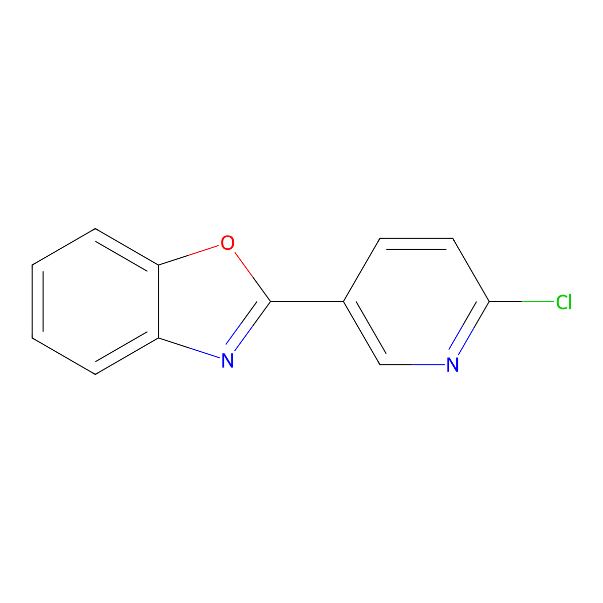 2-(6-Chloropyridin-3-yl)-1,3-benzoxazole molecular structure, CAS 54628-03-4