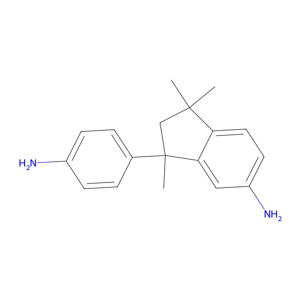3-(4-Aminophenyl)-2,3-dihydro-1,1,3-trimethyl-1H-inden-5-amine molecular structure, CAS 54628-90-9