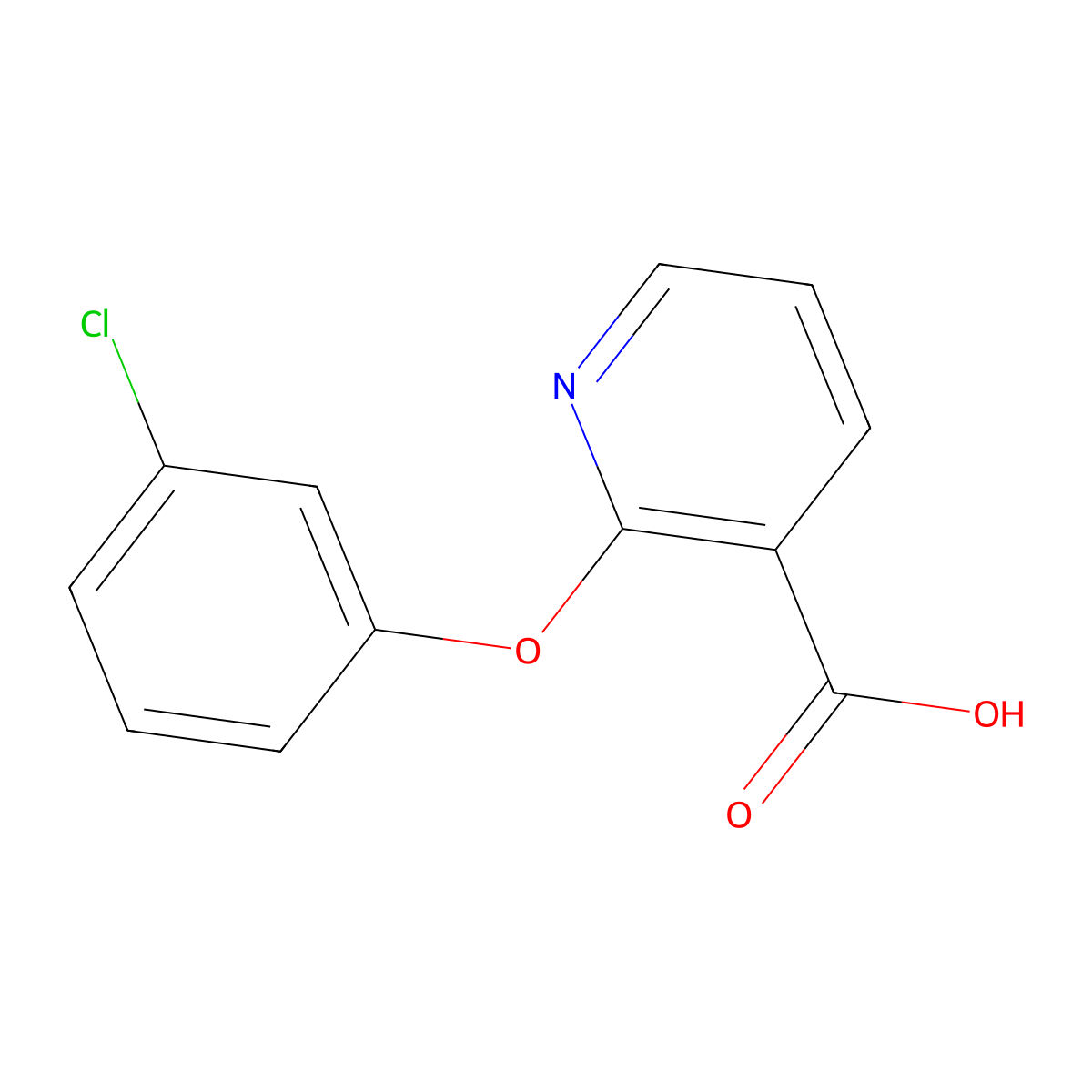 2-(3-Chlorophenoxy)nicotinic acid molecular structure, CAS 54629-11-7