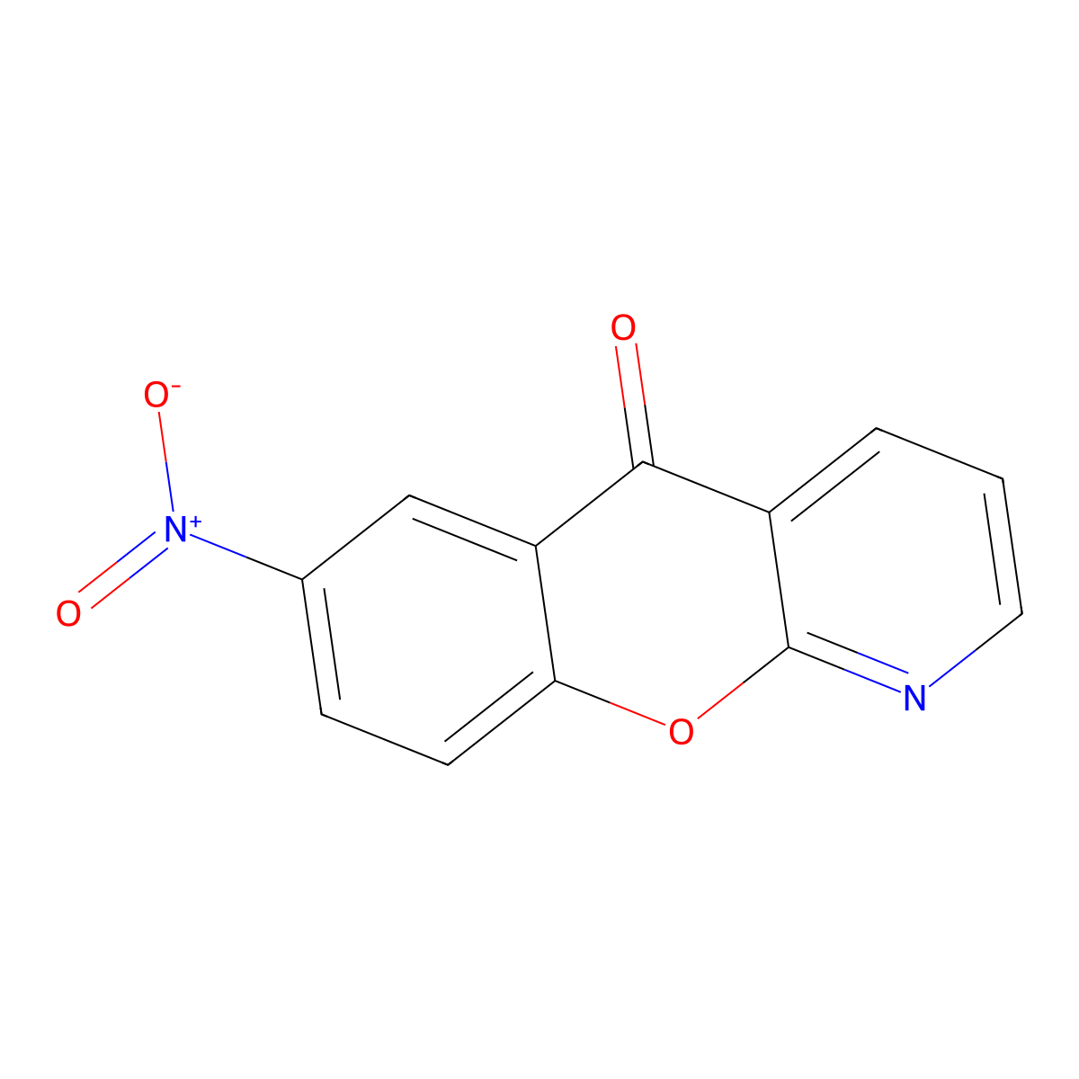 5H-[1]Benzopyrano[2,3-b]pyridin-5-one, 7-nitro- molecular structure, CAS 54629-25-3