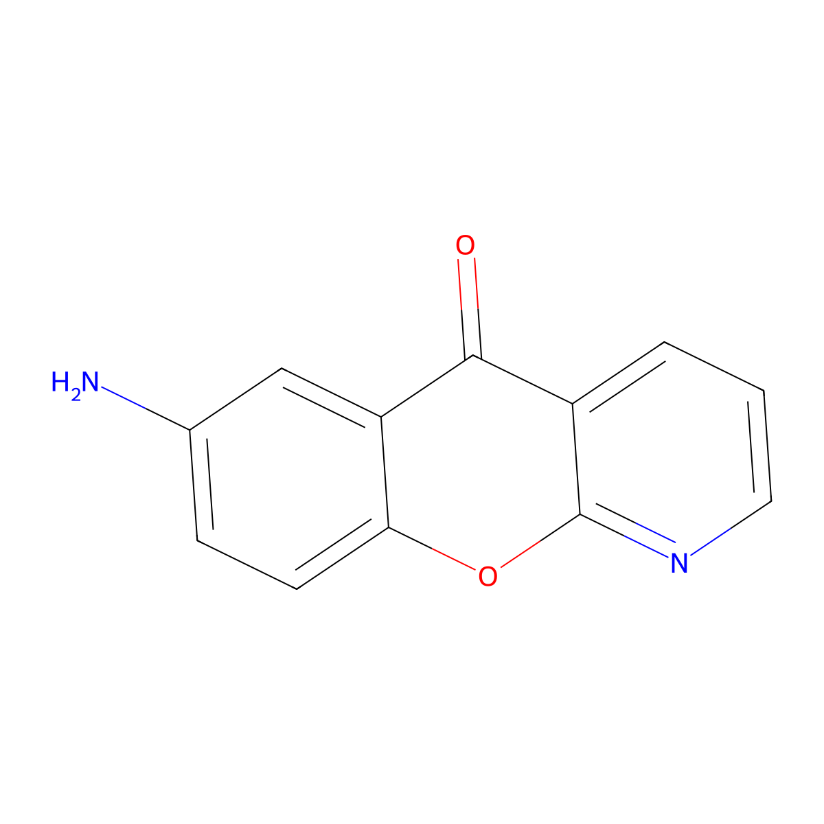 7-amino-5H-chromeno[2,3-b]pyridin-5-one molecular structure, CAS 54629-26-4
