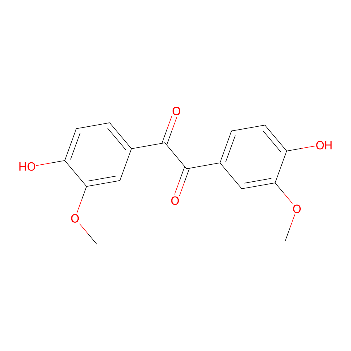 Vanillil molecular structure, CAS 5463-22-9
