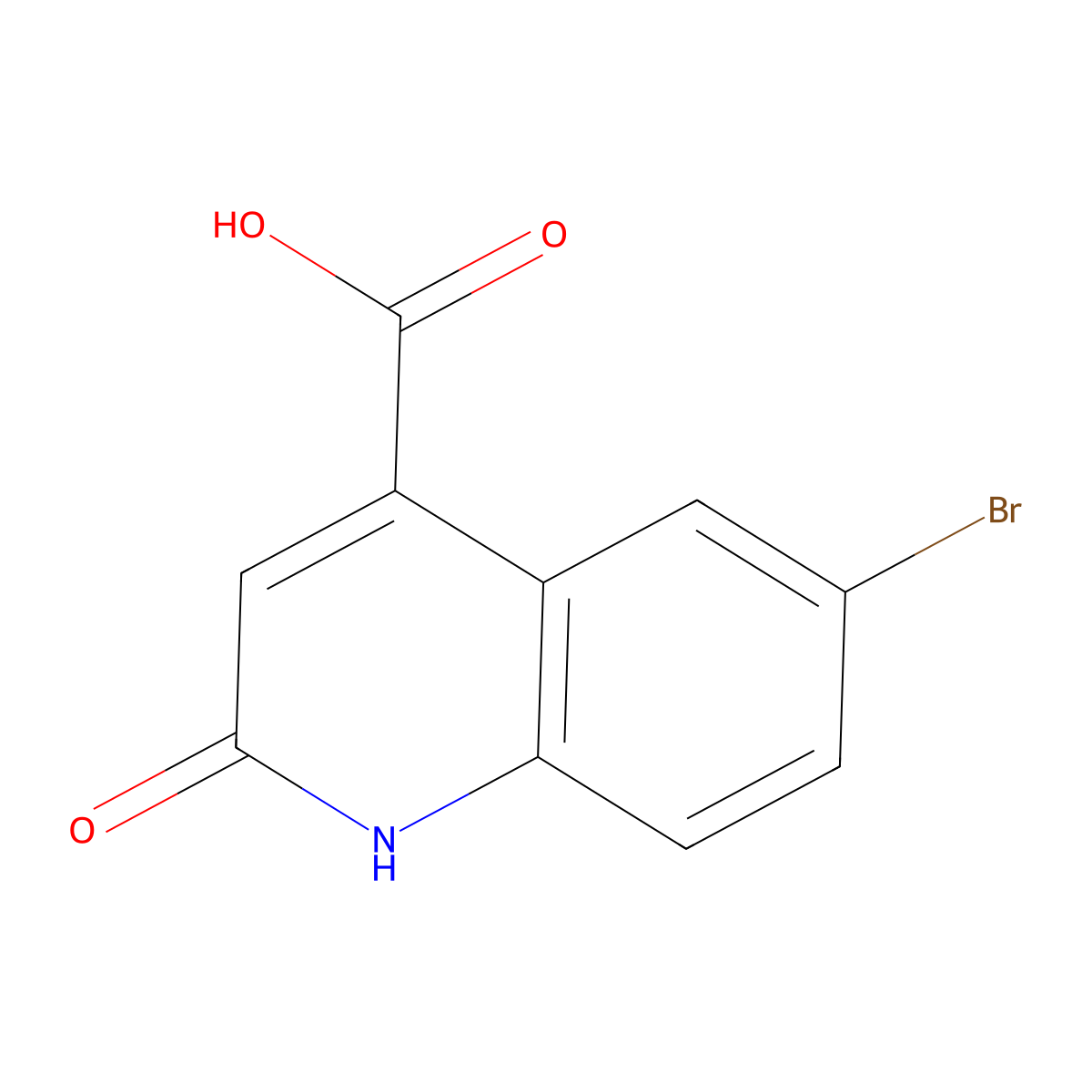 6-Bromo-2-hydroxyquinoline-4-carboxylic acid molecular structure, CAS 5463-29-6