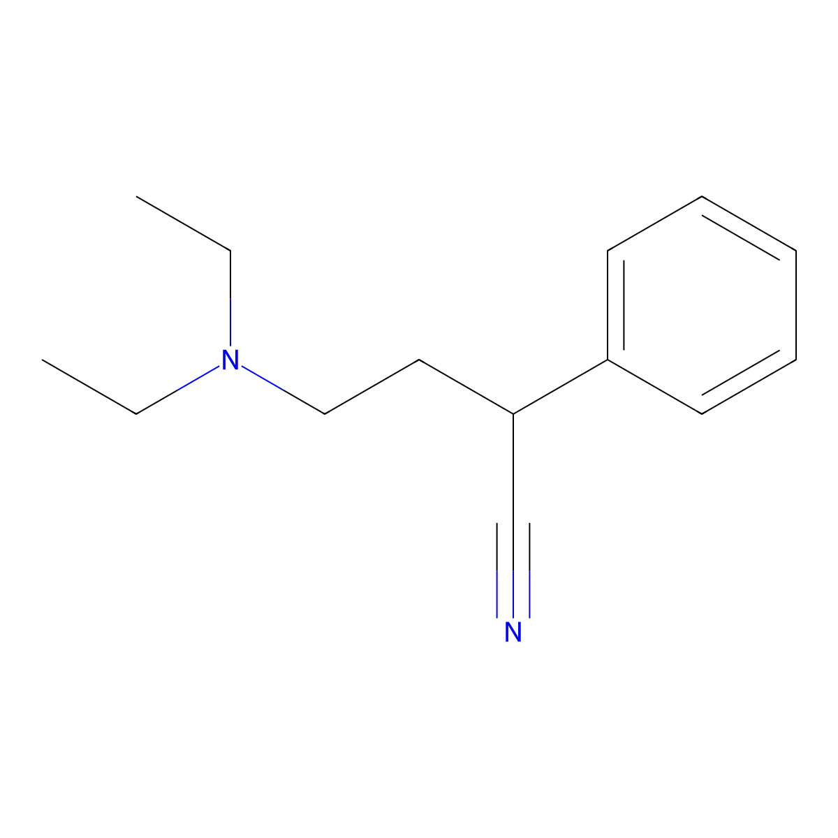 4-(Diethylamino)-2-phenylbutyronitrile molecular structure, CAS 5463-30-9