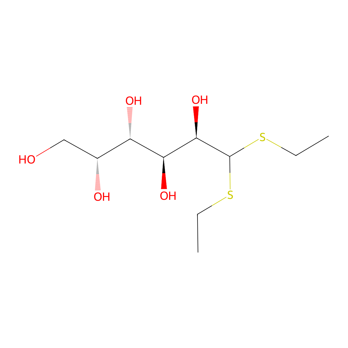 D-Galactose diethyldithioacetal molecular structure, CAS 5463-33-2