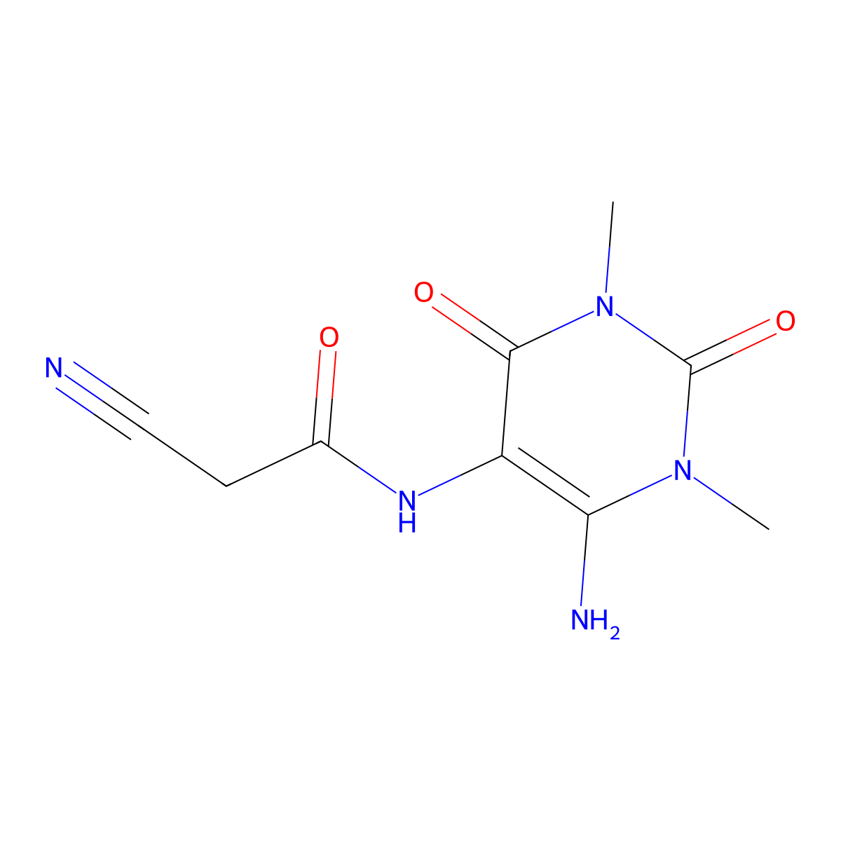 n-(6-Amino-1,3-dimethyl-2,4-dioxo-1,2,3,4-tetrahydropyrimidin-5-yl)-2-cyanoacetamide molecular structure, CAS 5463-54-7
