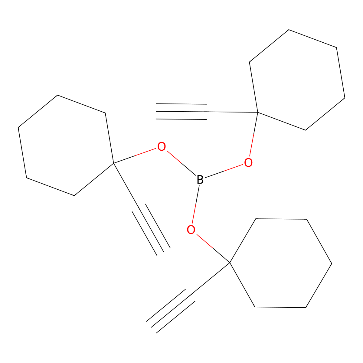 Tris(1-ethynylcyclohexyl) borate molecular structure, CAS 5463-75-2