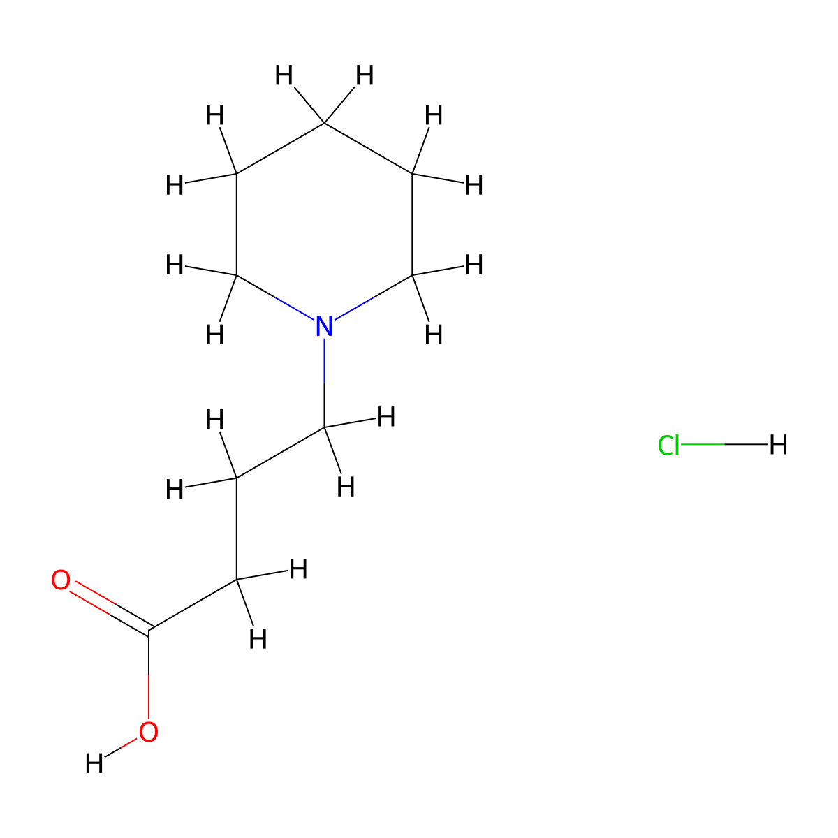 4-(Piperidin-1-yl)butanoic acid hydrochloride molecular structure, CAS 5463-76-3