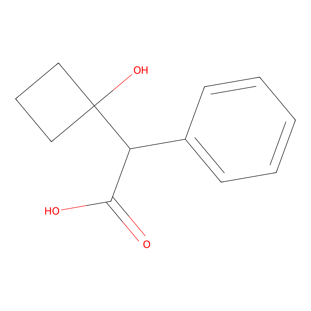 2-(1-Hydroxycyclobutyl)-2-phenylacetic acid molecular structure, CAS 5463-97-8