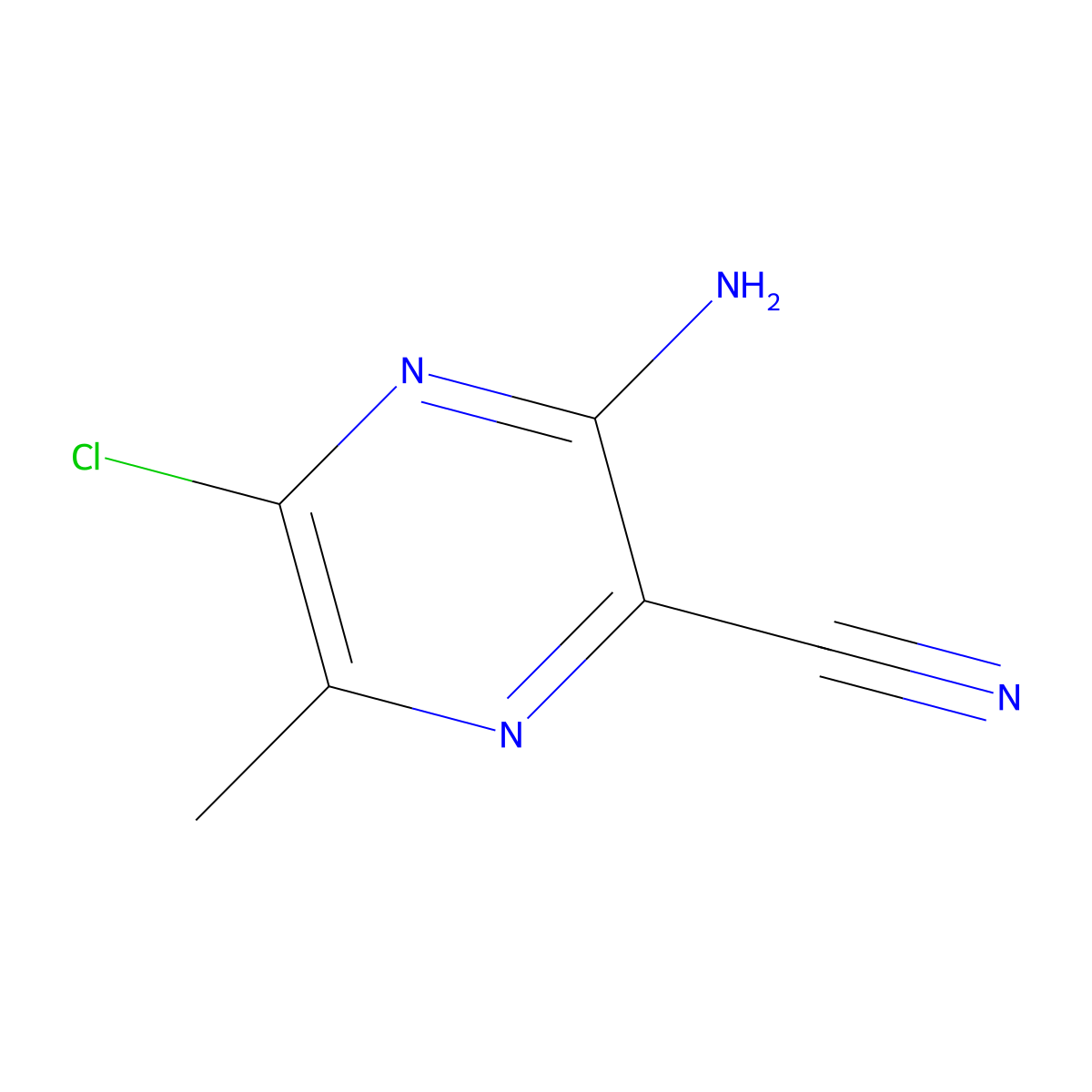 3-Amino-5-chloro-6-methylpyrazine-2-carbonitrile molecular structure, CAS 54632-08-5