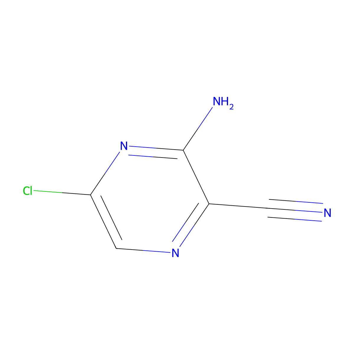 3-Amino-5-chloropyrazine-2-carbonitrile molecular structure, CAS 54632-11-0