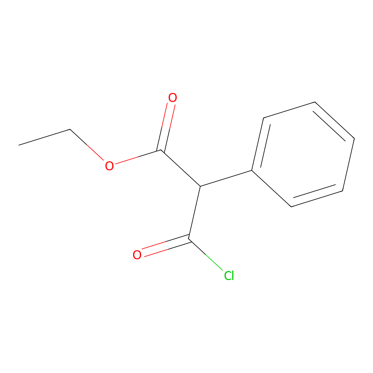 Ethyl 3-chloro-3-oxo-2-phenylpropanoate molecular structure, CAS 54635-33-5