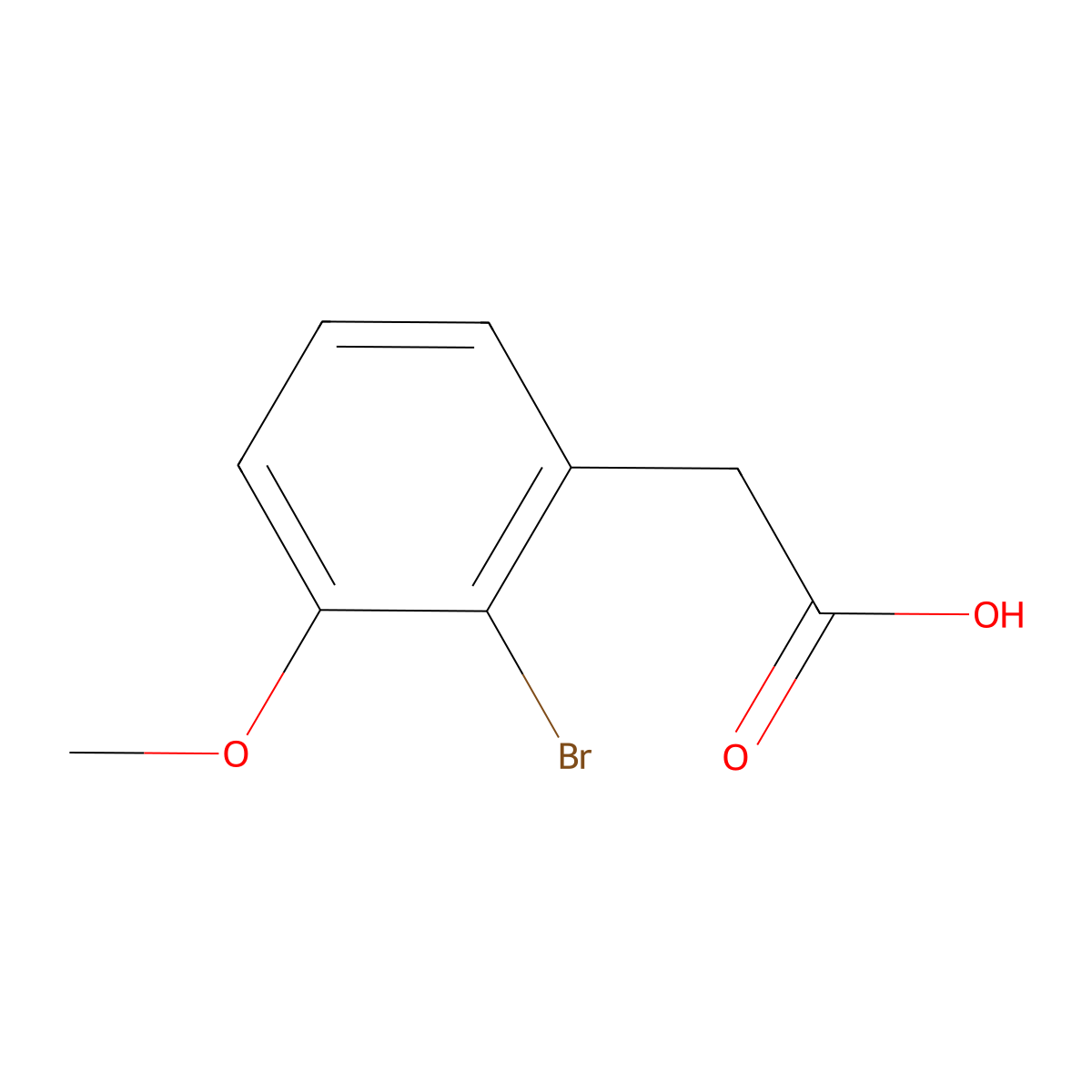 2-(2-Bromo-3-methoxyphenyl)acetic acid molecular structure, CAS 54639-89-3