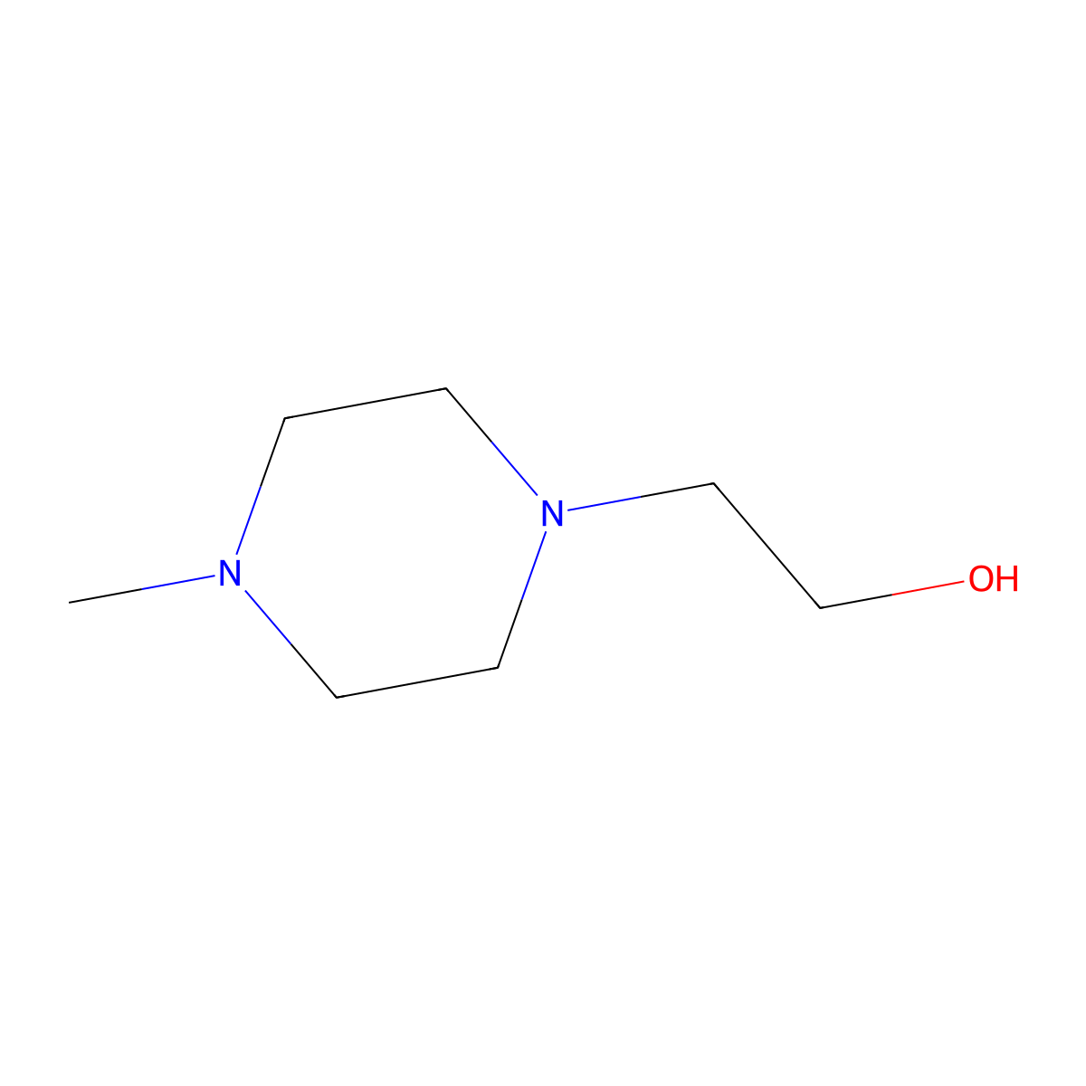 1-(2-Hydroxyethyl)-4-methylpiperazine molecular structure, CAS 5464-12-0